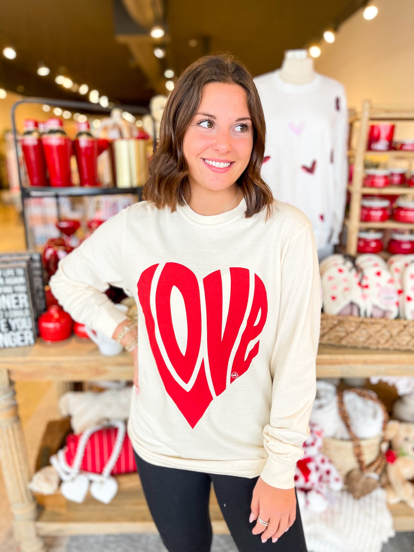 Love Valentines Heart Long Sleeve Tee