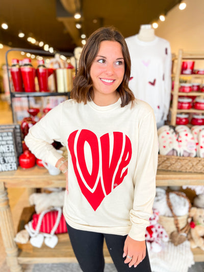 Love Valentines Heart Long Sleeve Tee