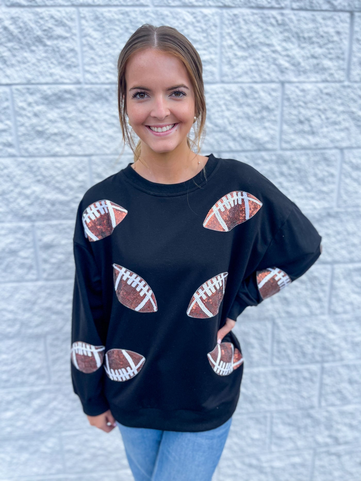 Football Sequin Bibi Sweatshirt