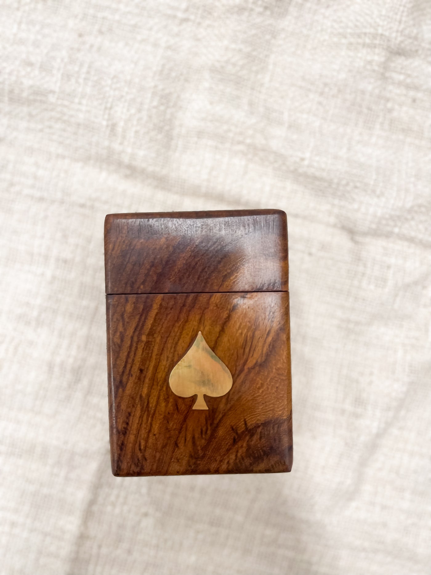 Wood Crafted Playing Card Set In Wooden Box