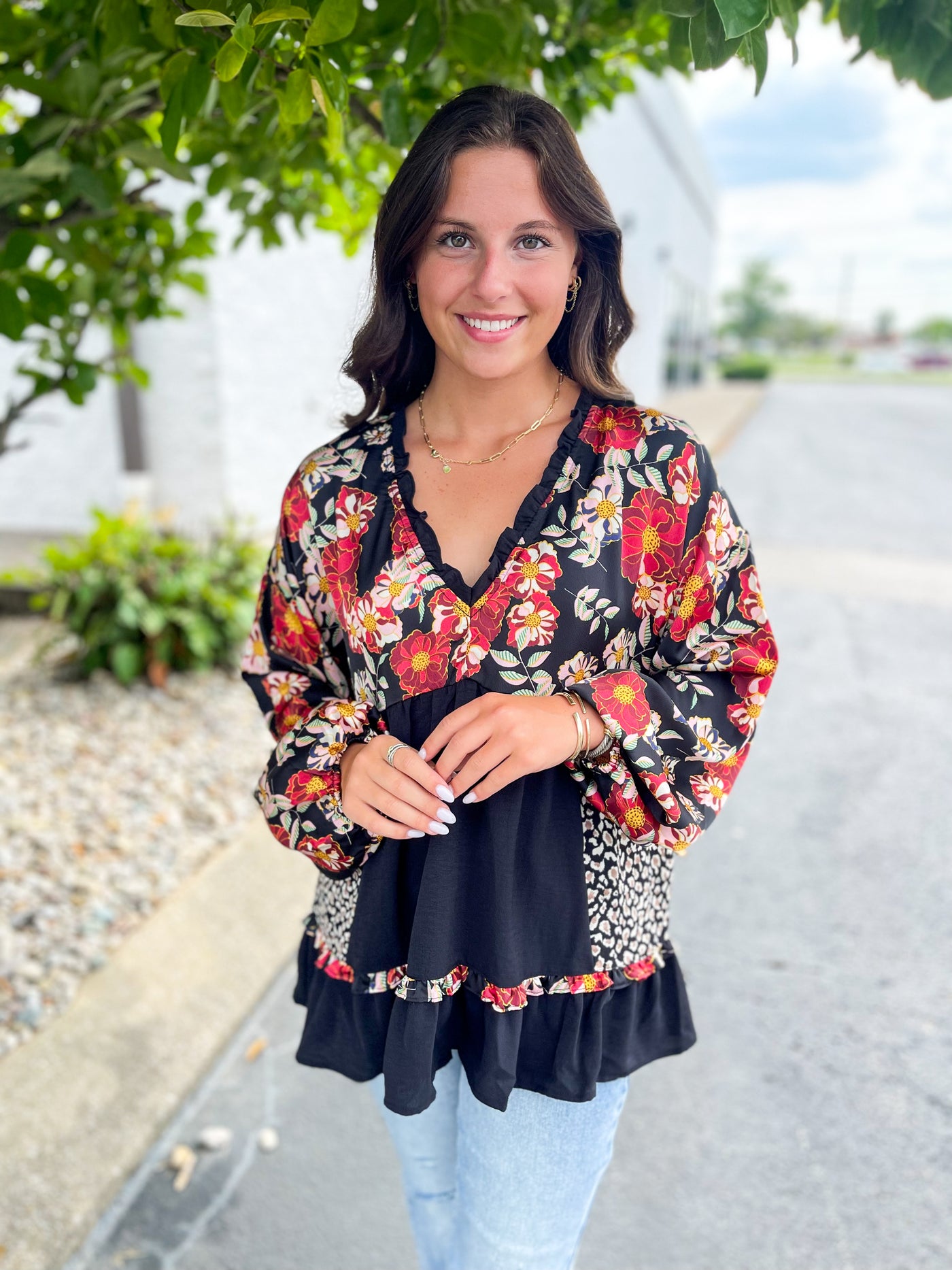 Black Umgee Nikki Flowy Top