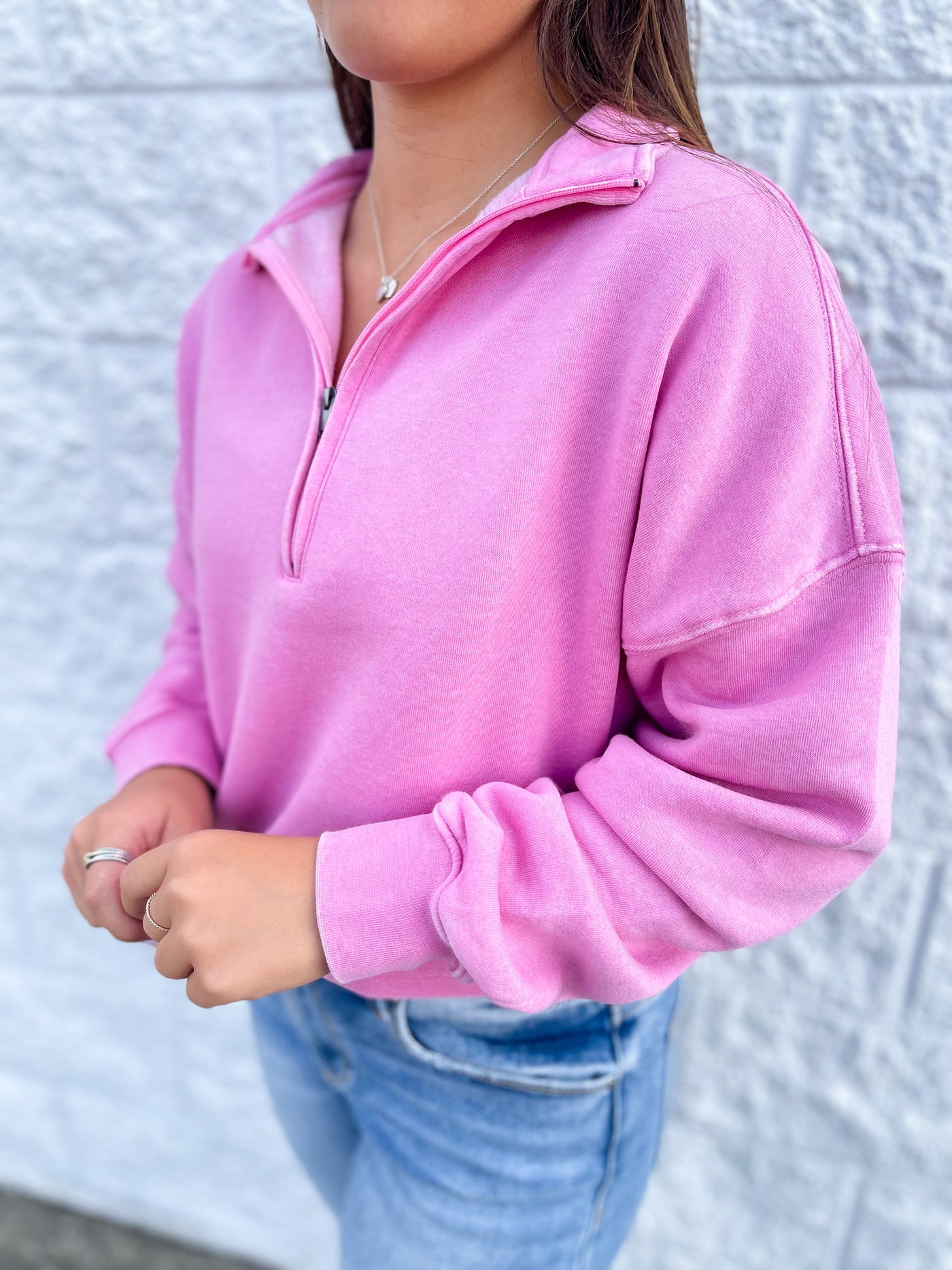 Pink Myriam Zip Sweatshirt