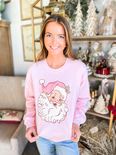 Vintage Santa Pink Sweatshirt