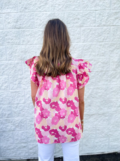 Pink Bethe Floral Print Top