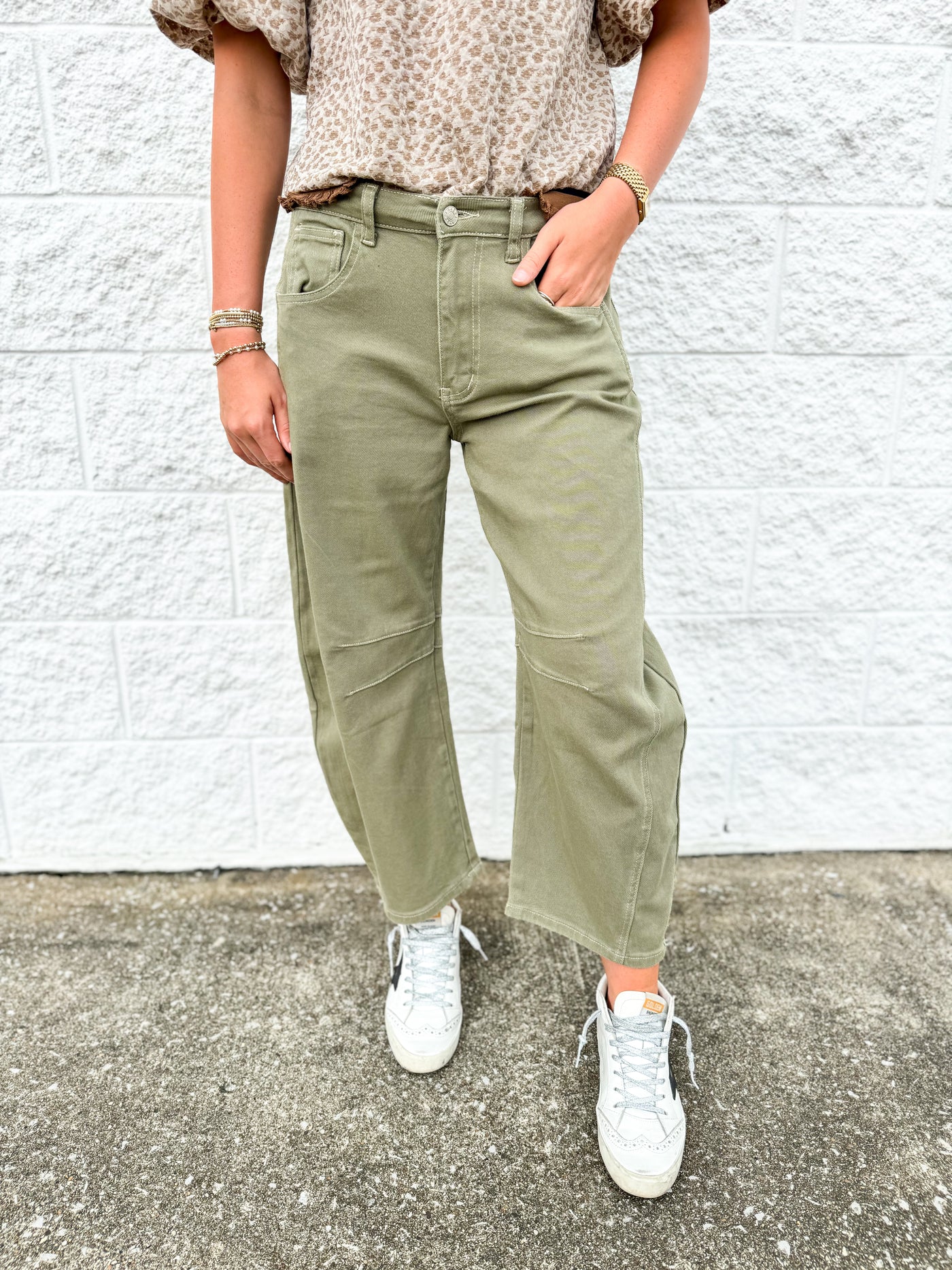 Olive Barrel Jeans