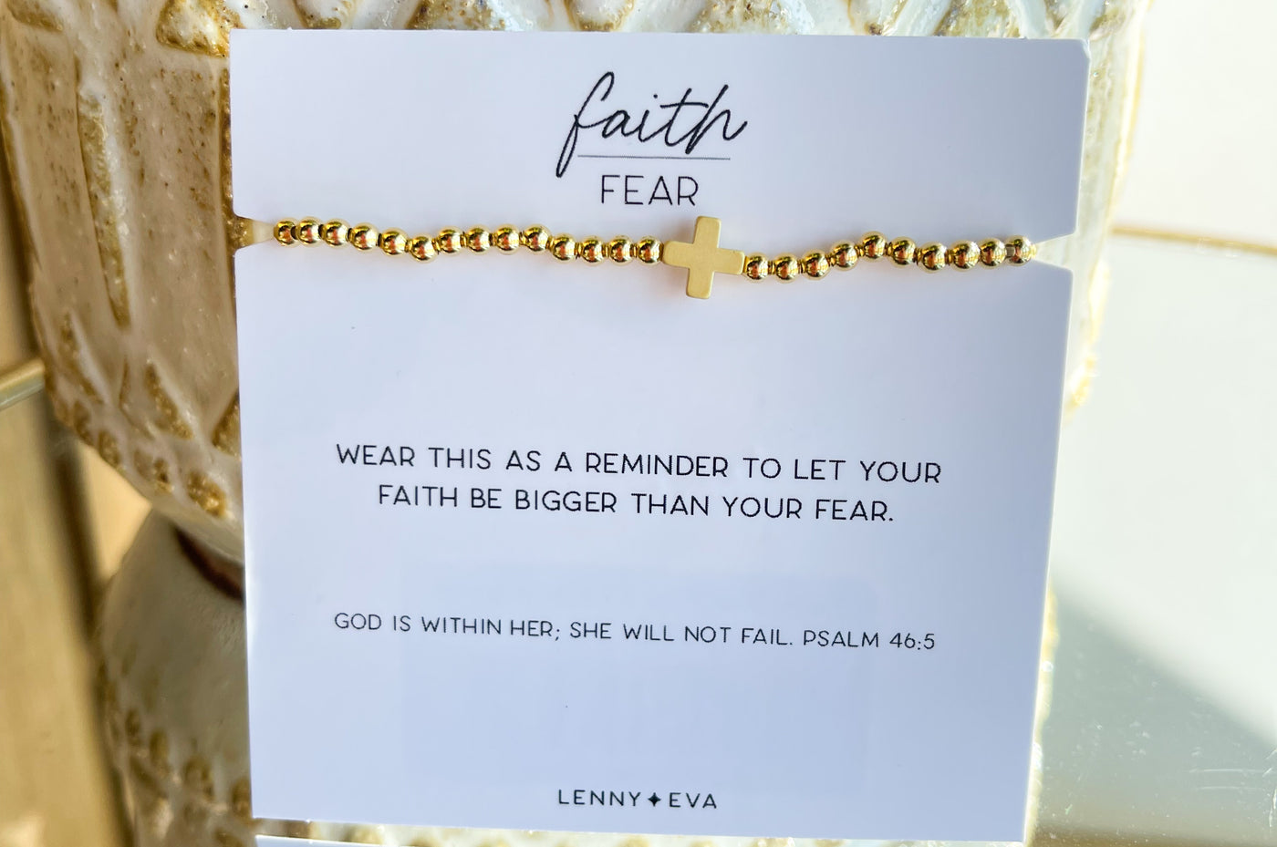 Faith Over Fear Cross Bracelet