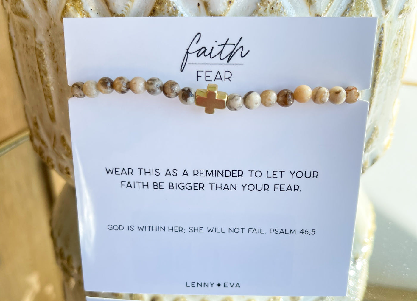 Faith Over Fear Cross Bracelet