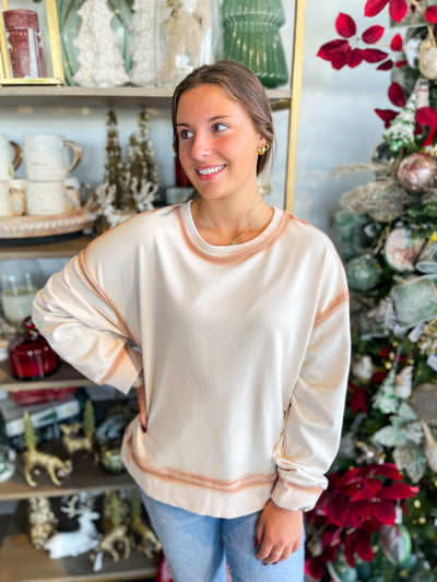 Taupe Contrast June Top