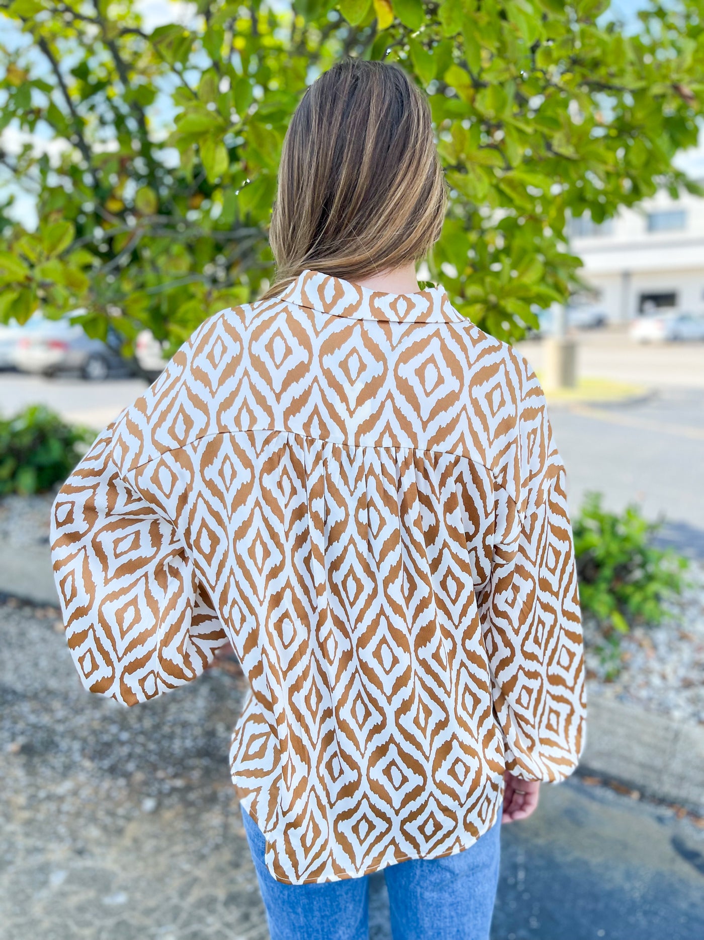 Taupe Print Shawna Top