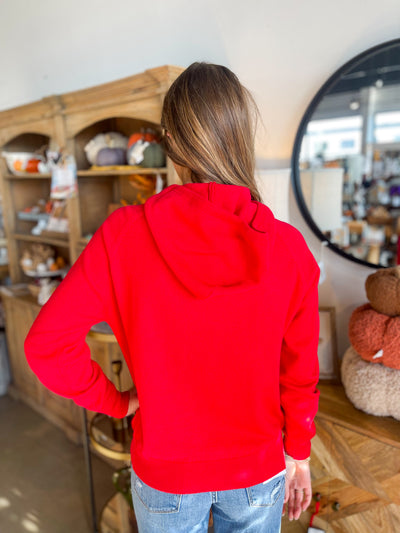 Red Ashley Hooded Top