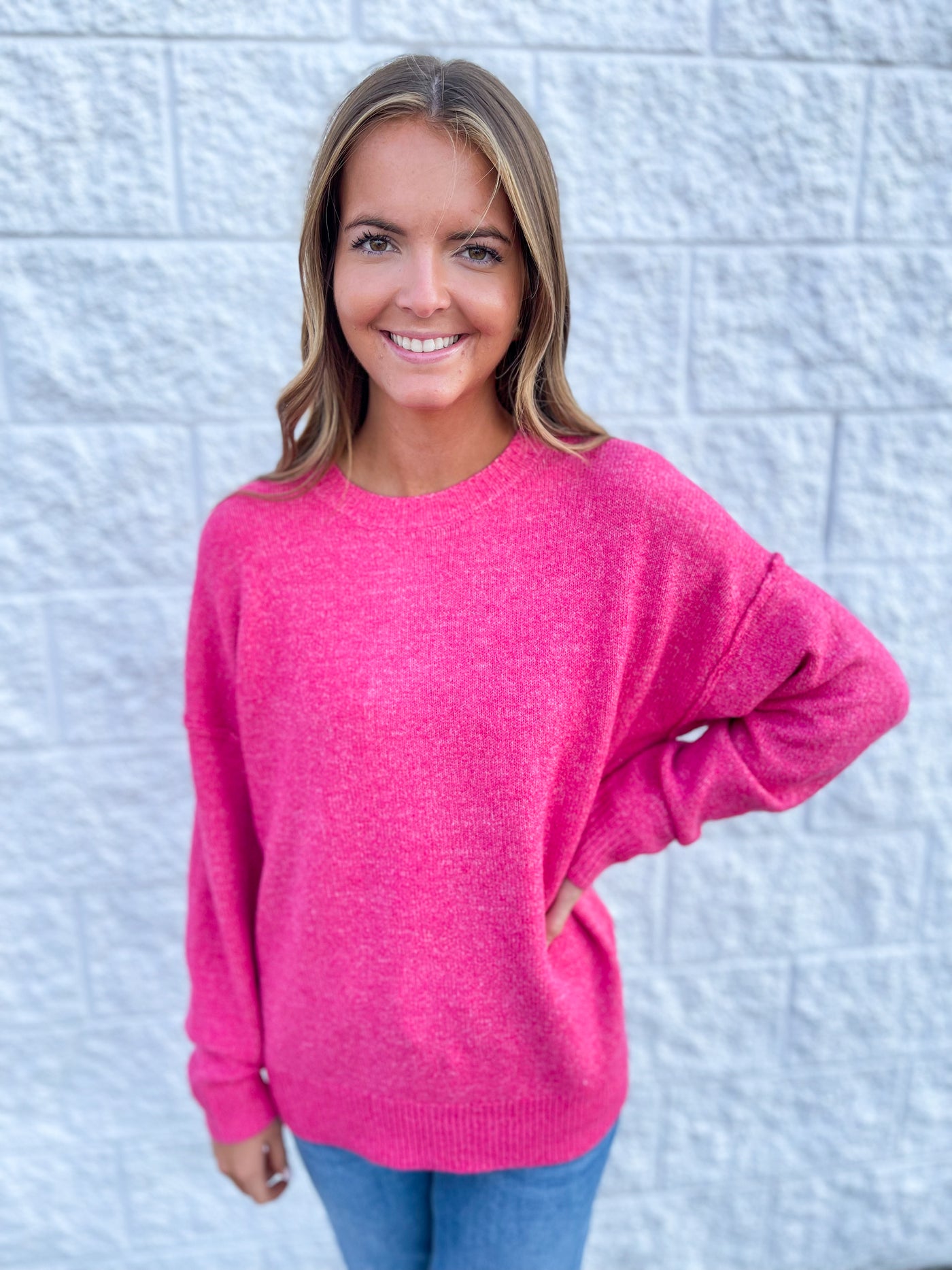 Raspberry Dakota Sweater