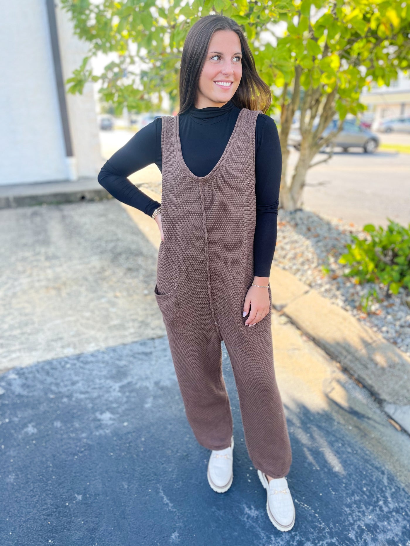 Brown Crocheted Jumpsuit