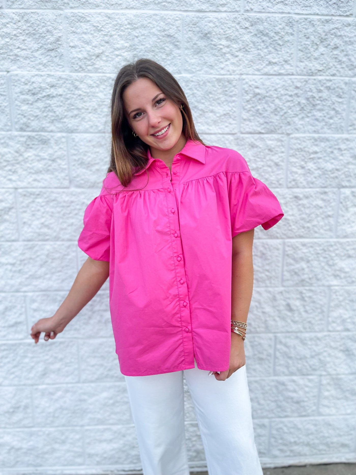 Pink Arnina Collared Top