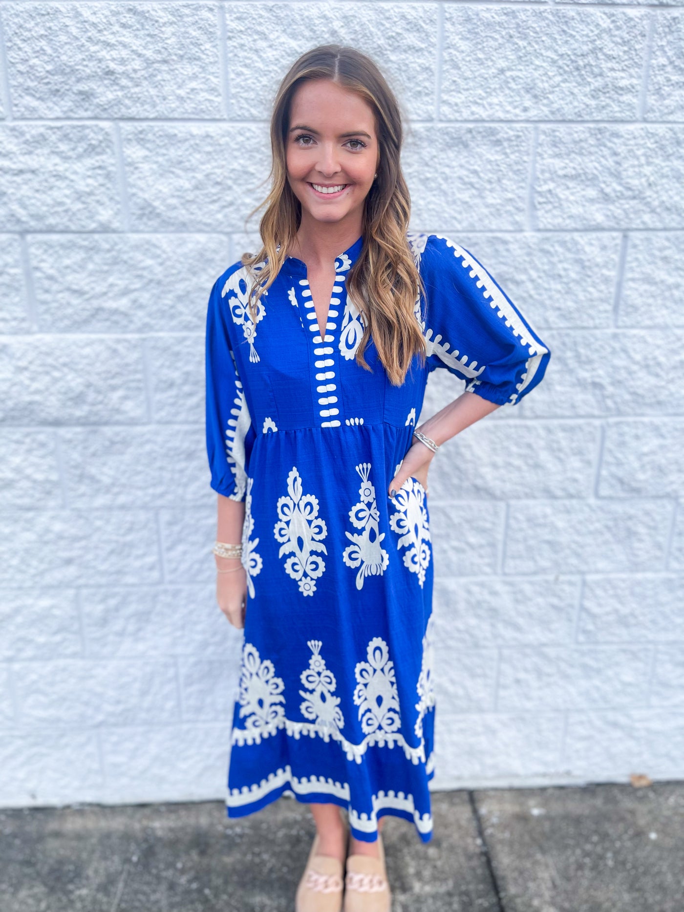 Umgee Emily Cobalt Blue Dress