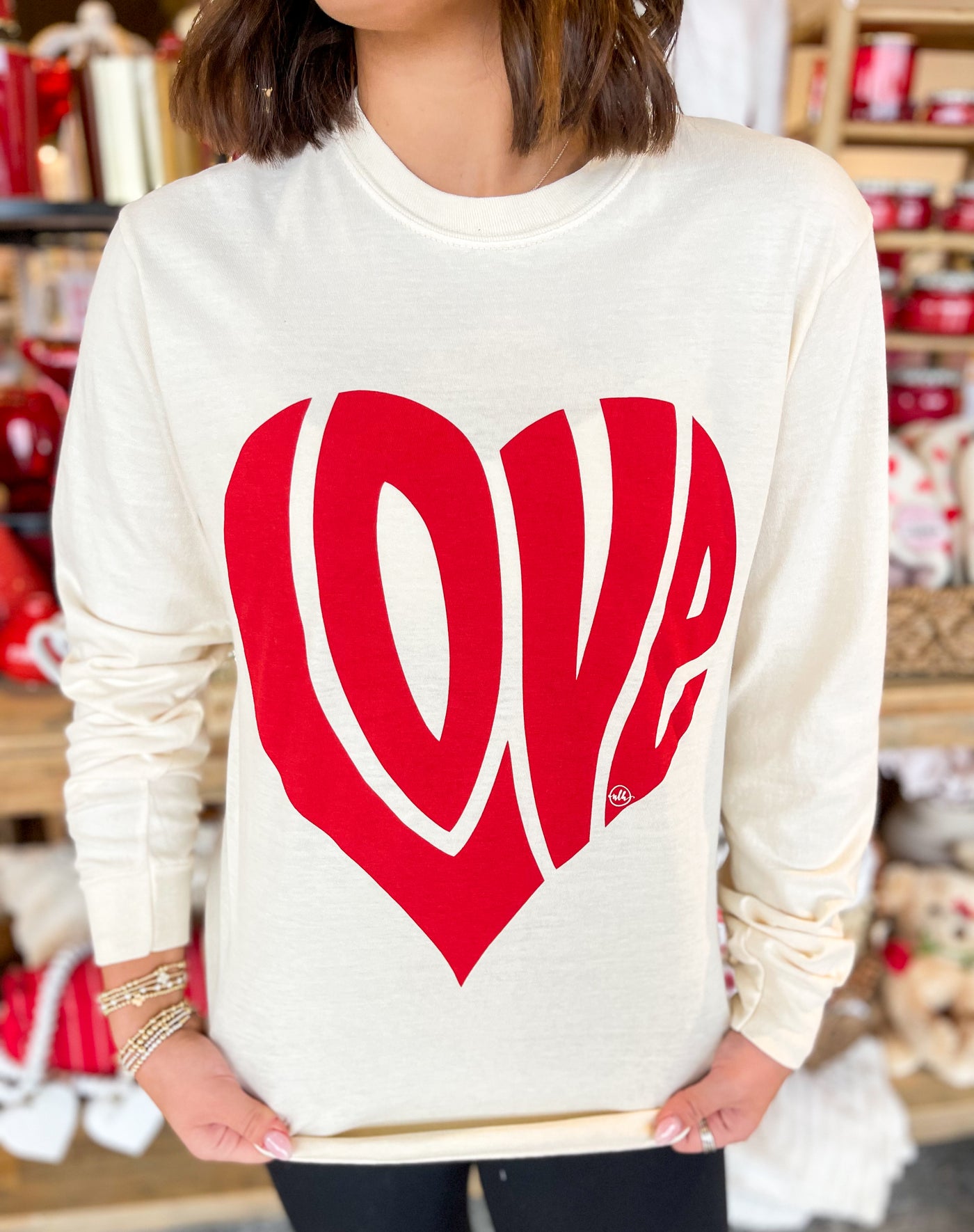 Love Valentines Heart Long Sleeve Tee