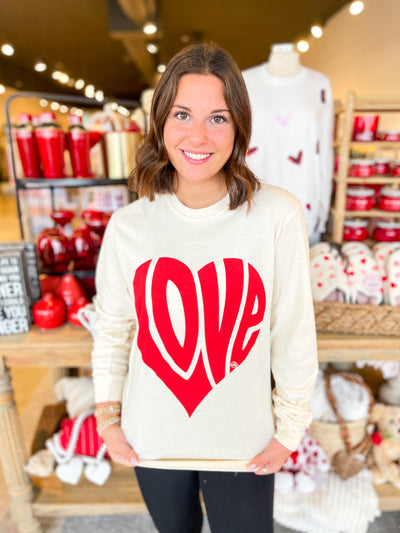 Love Valentines Heart Long Sleeve Tee