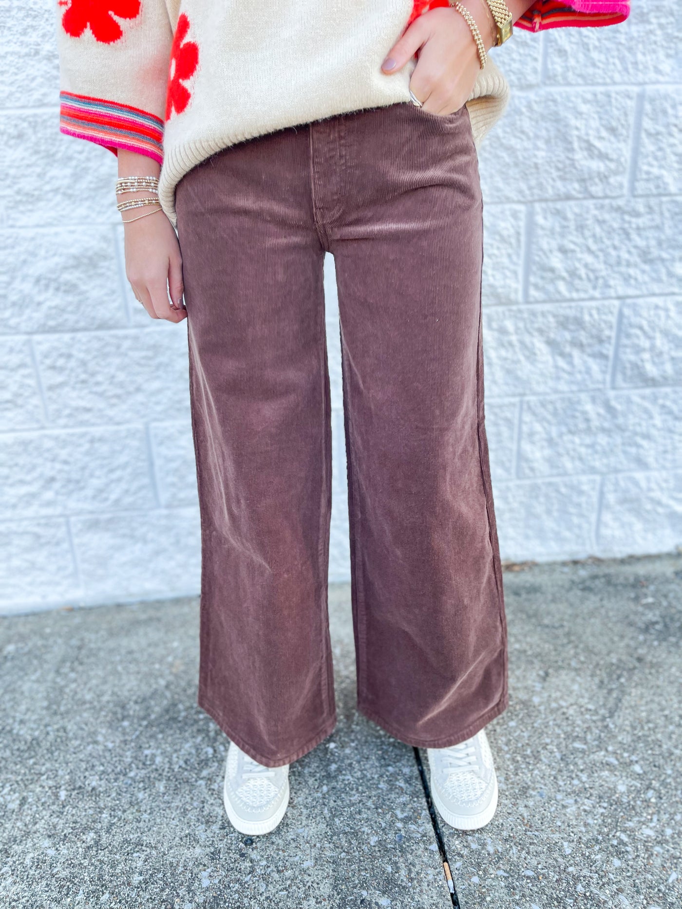 JBD Dark Brown Wide Leg Corduroy Pant