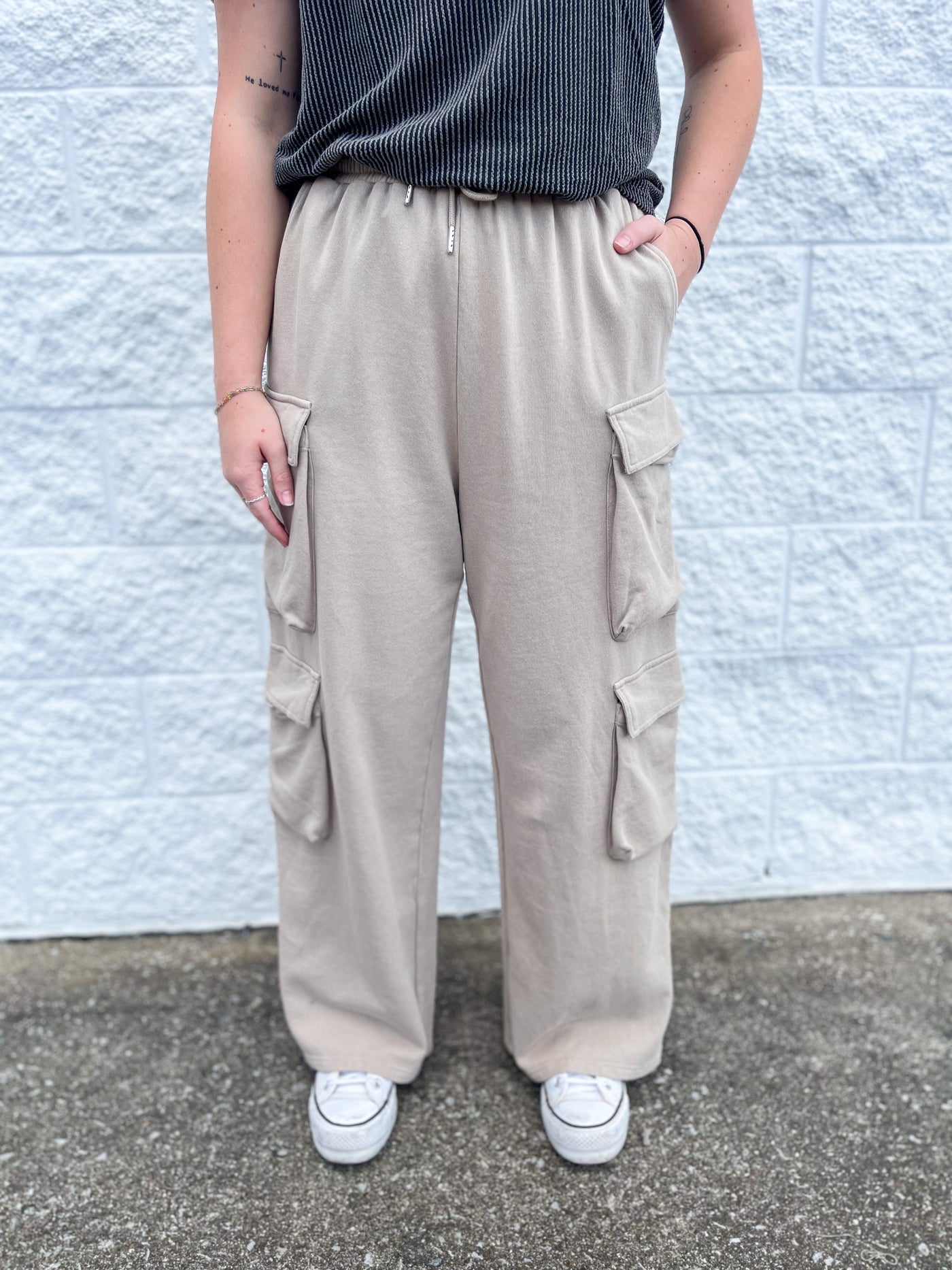 Khaki Bubble Pocket Pants