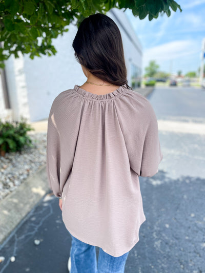 Alldah Coco Ruffle Sleeve Top