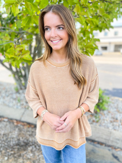 Latte Half Sleeve Avery Sweater