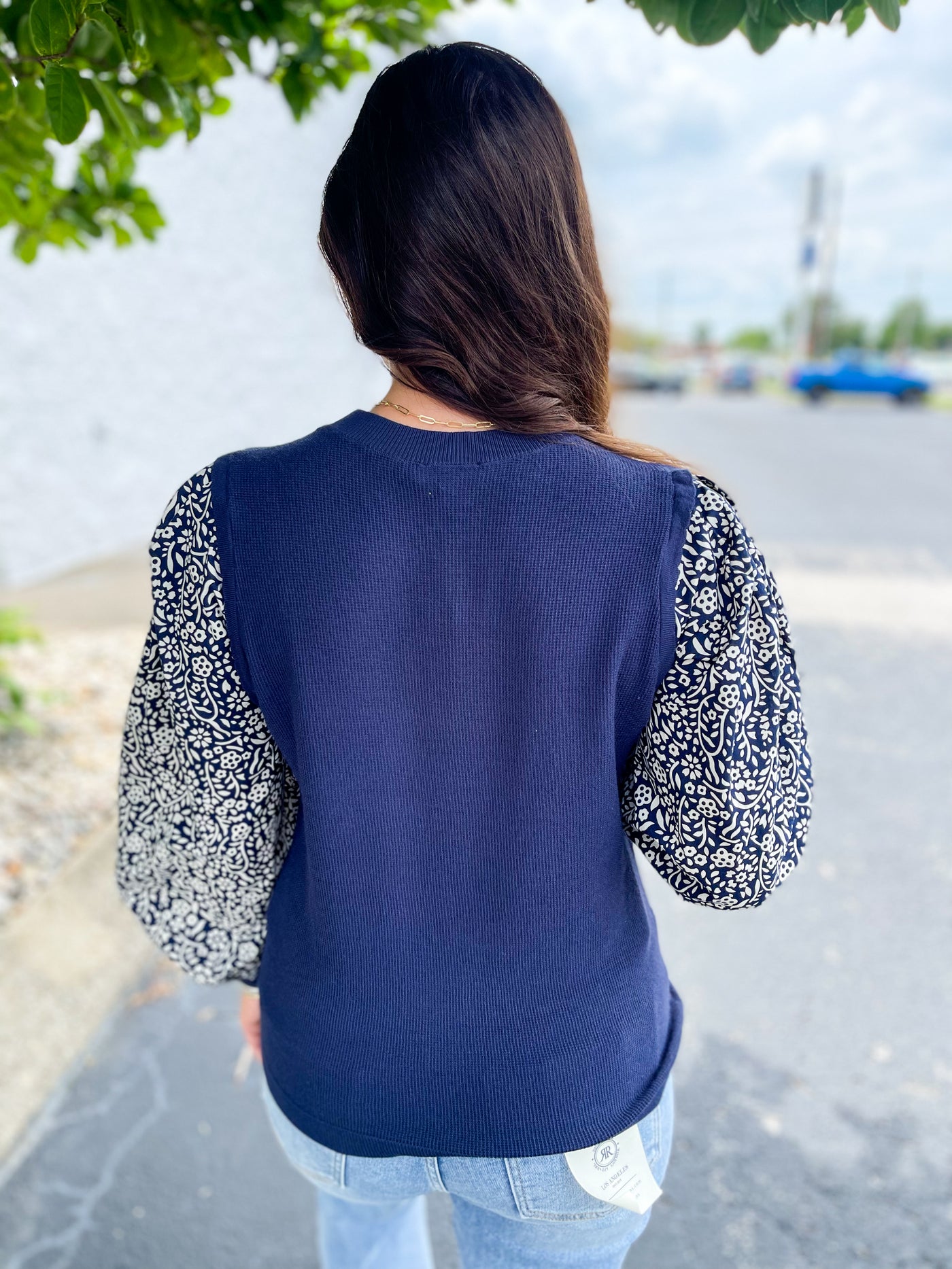 Navy 3 Qtr Sleeve Izzy Top