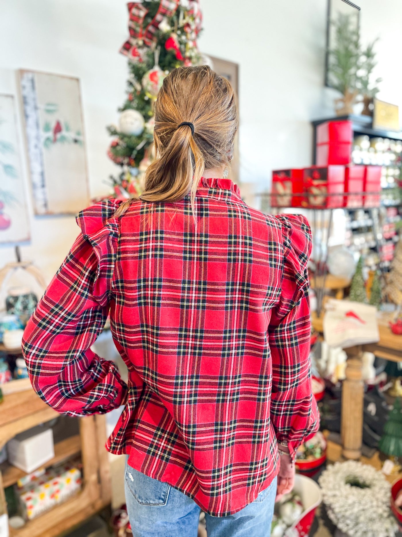 Red Plaid Top