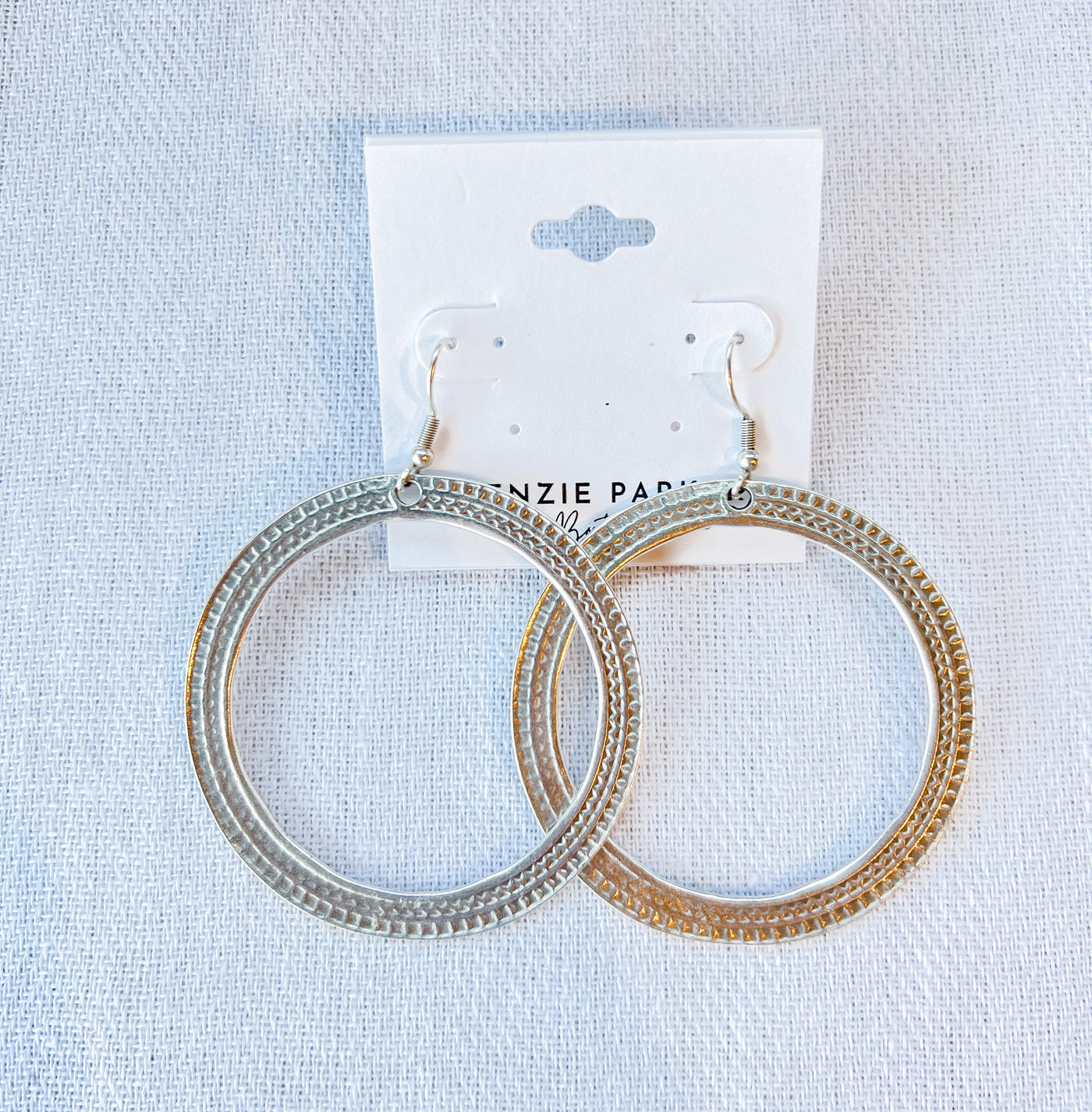 Etched Flat Hoop Earrings