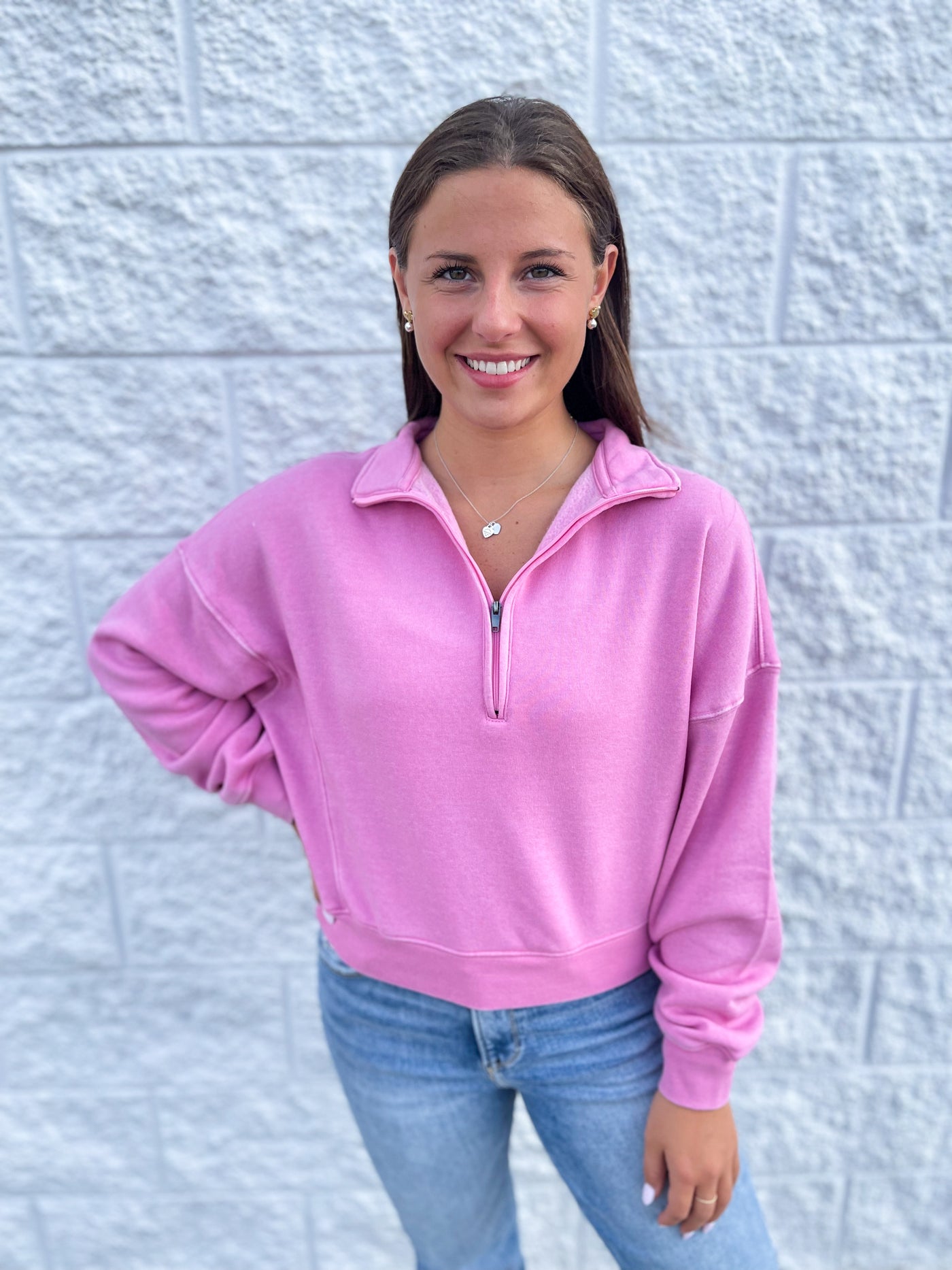 Pink Myriam Zip Sweatshirt