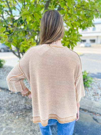 Latte Half Sleeve Avery Sweater