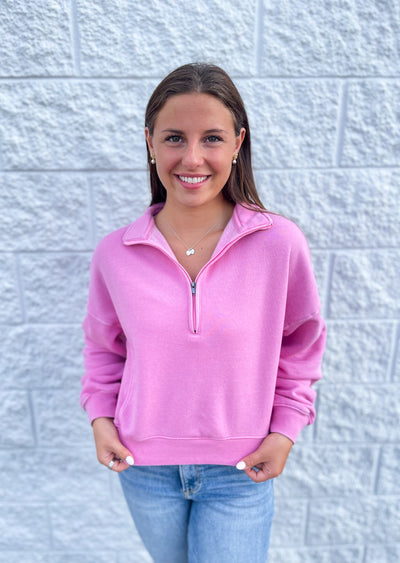 Pink Myriam Zip Sweatshirt