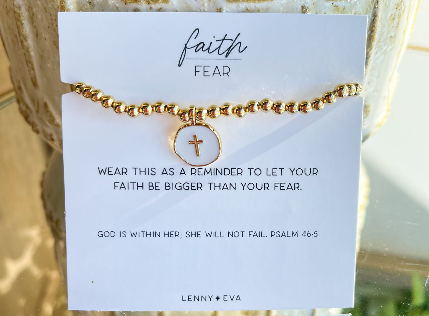 Faith Over Fear Cross Bracelet