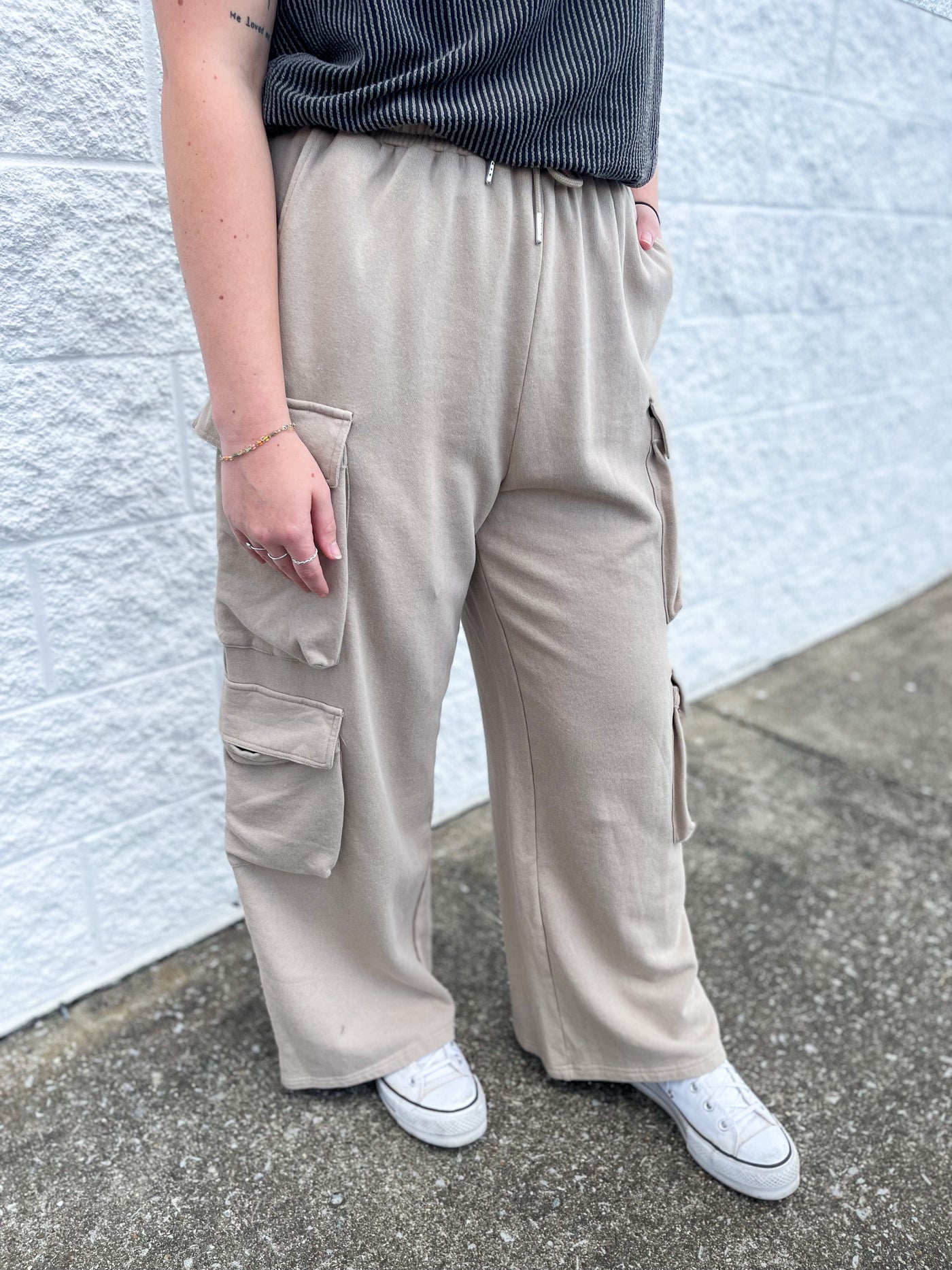 Khaki Bubble Pocket Pants