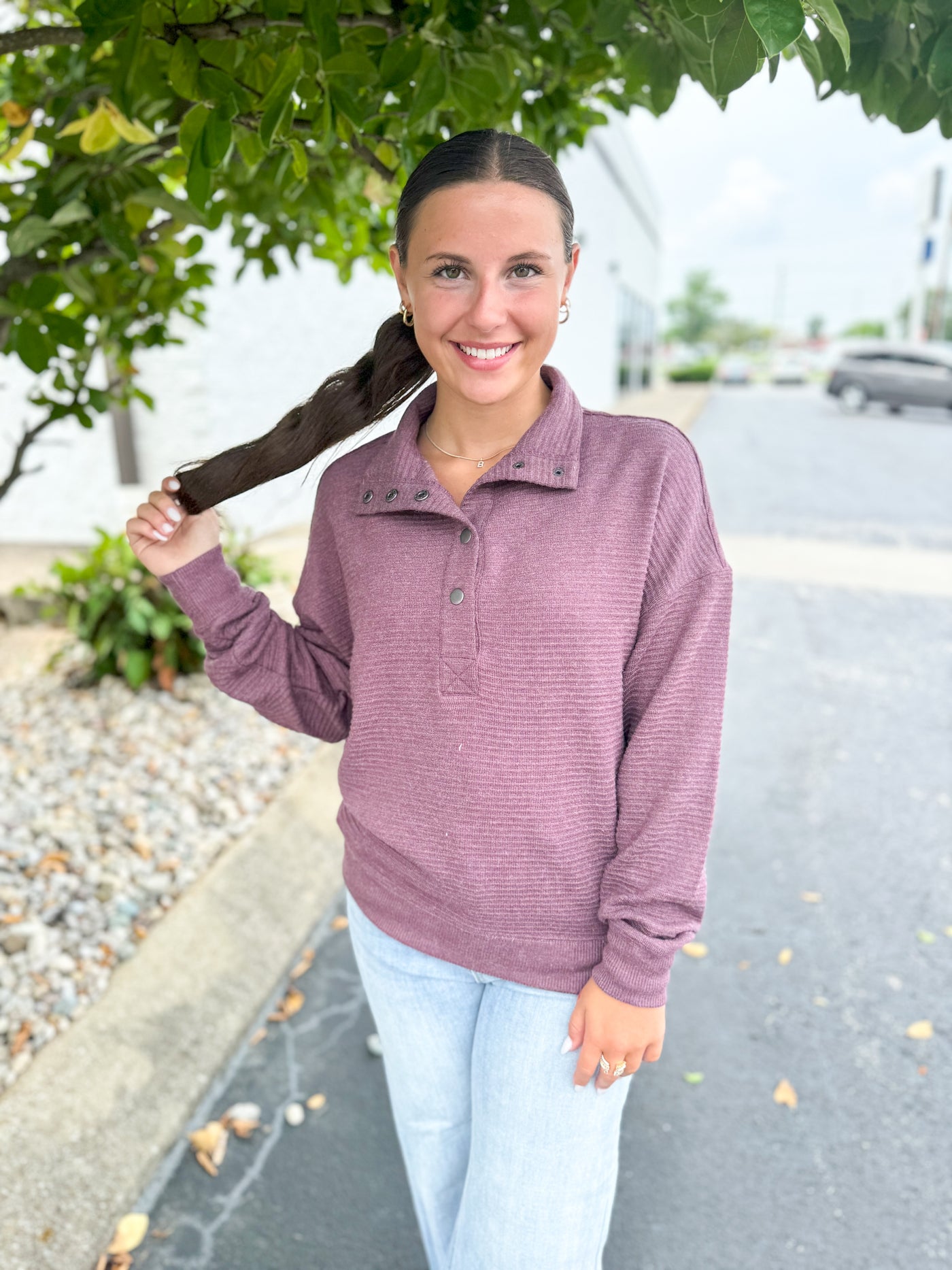 Eggplant Heather Merrick Top