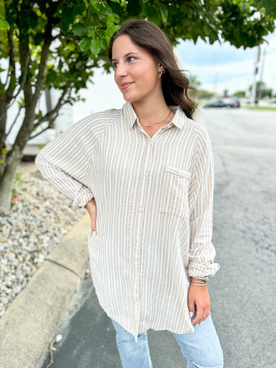 Conal Sand Stripe Top