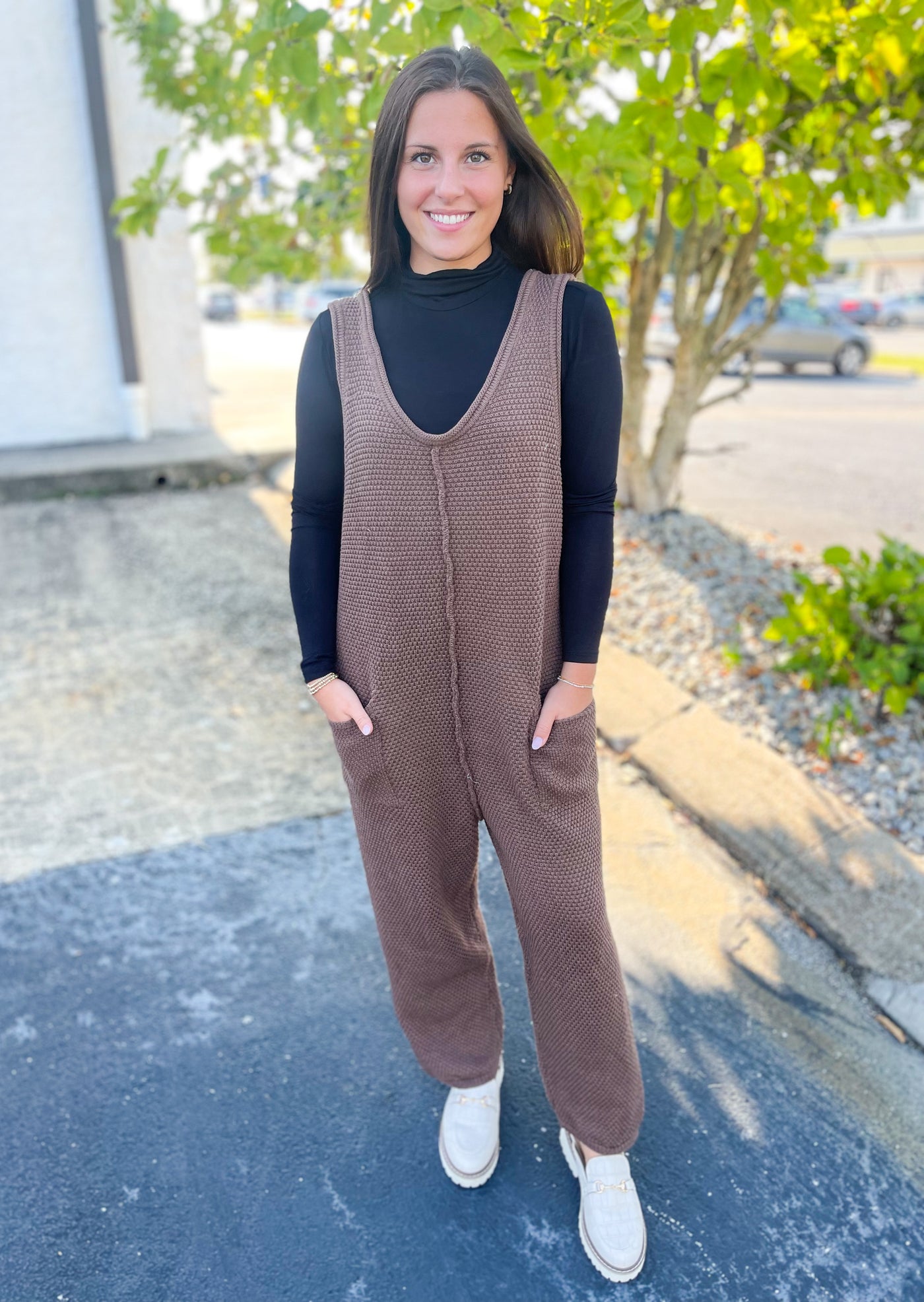 Brown Crocheted Jumpsuit