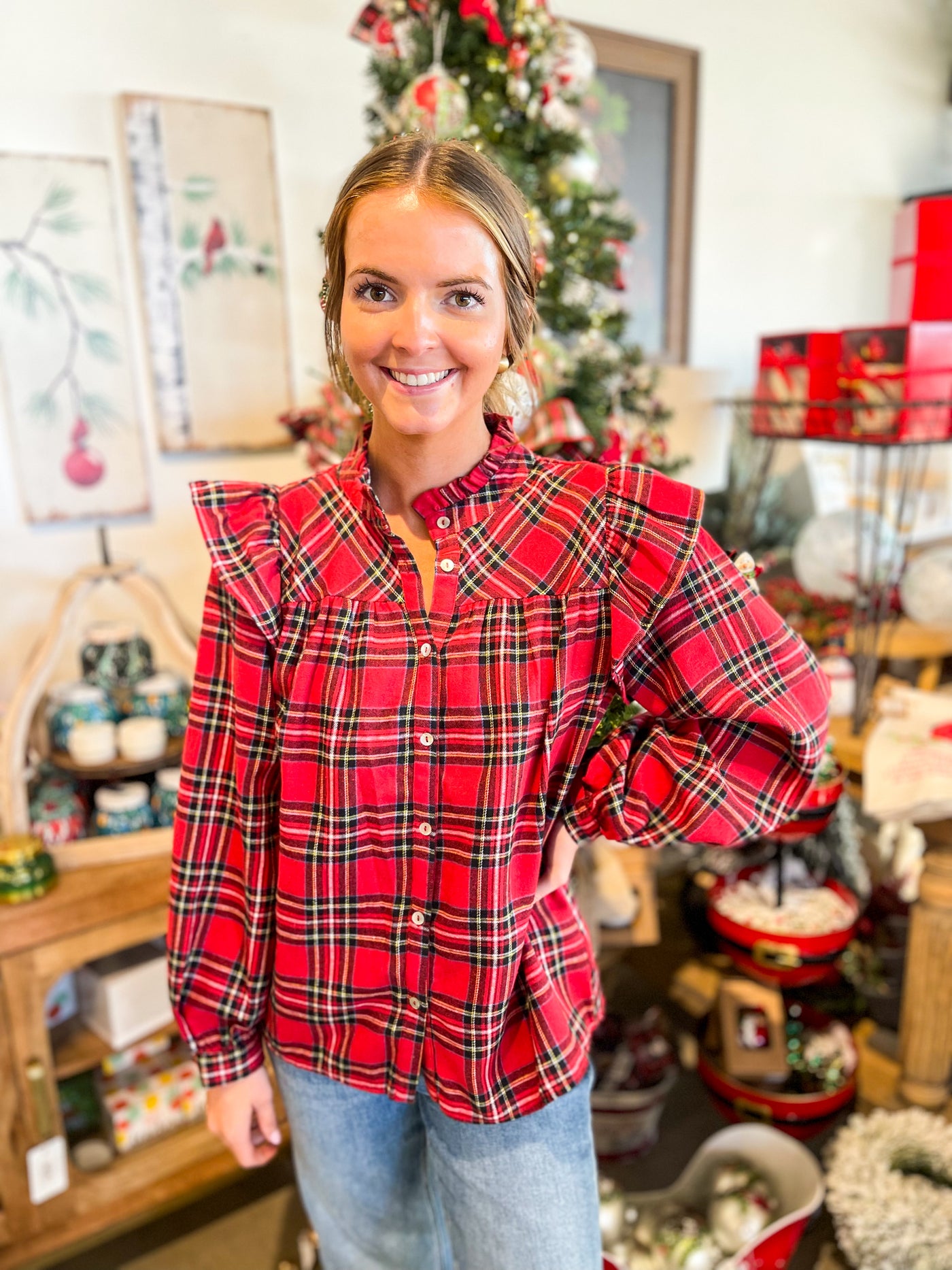 Red Plaid Top