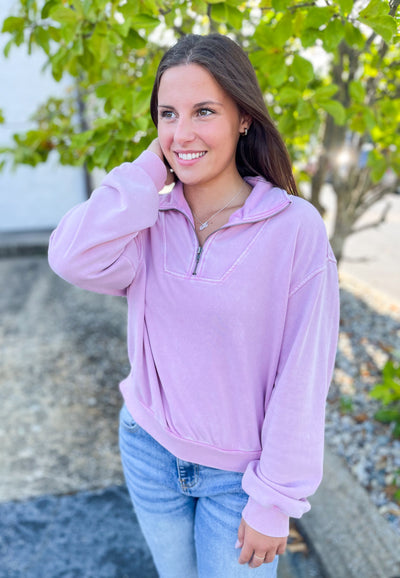 Pink Portia Zip Up Pullover