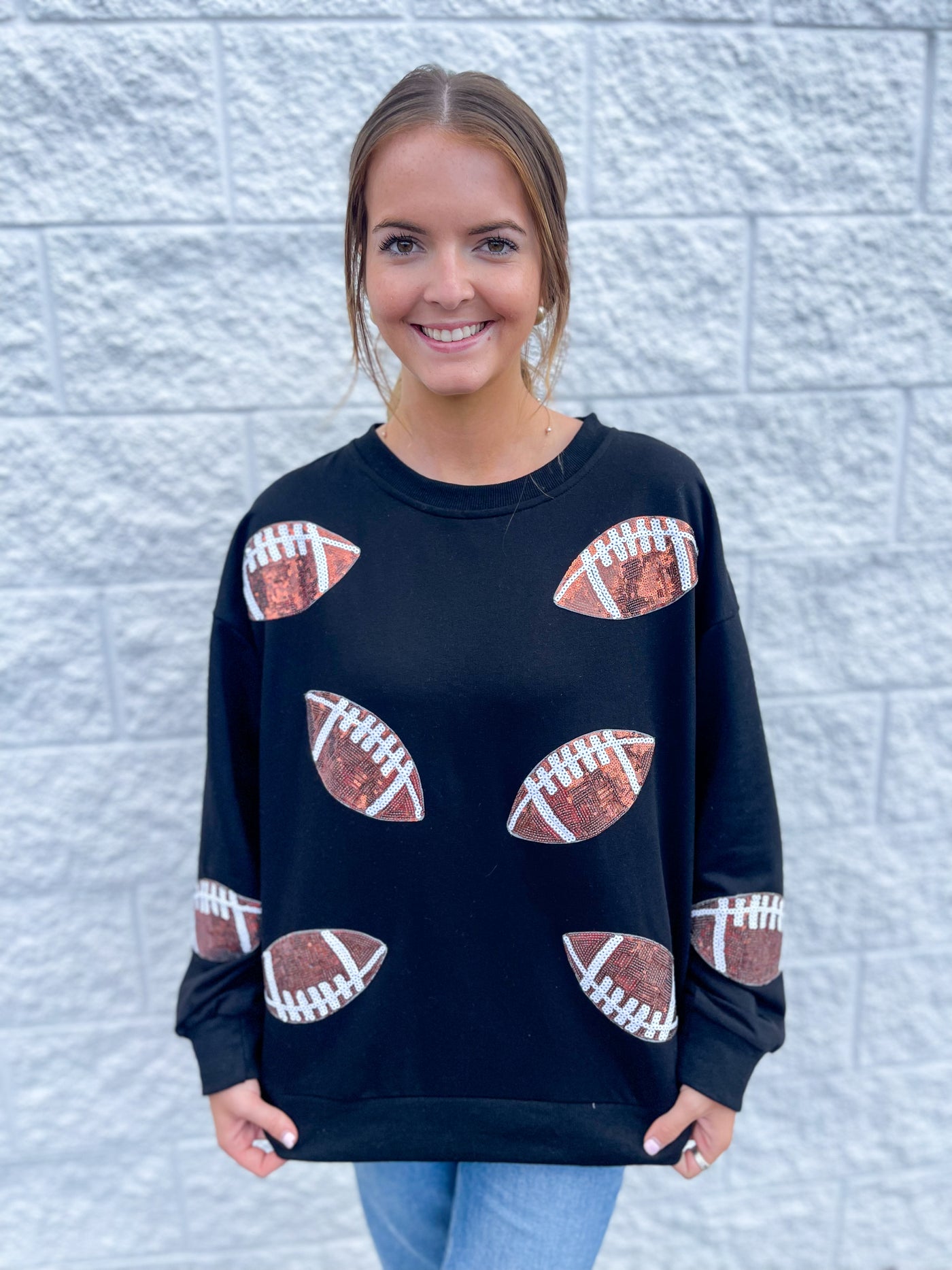 Football Sequin Bibi Sweatshirt