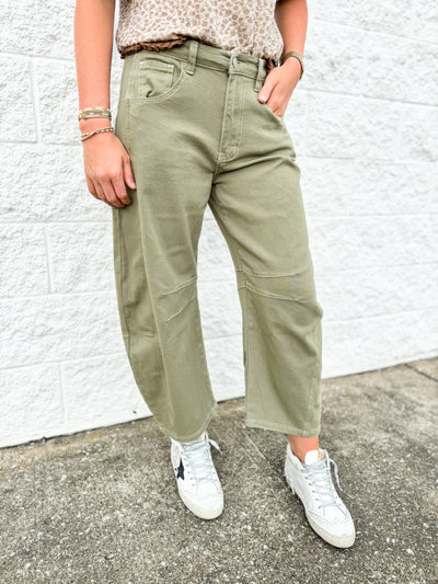 Olive Barrel Jeans