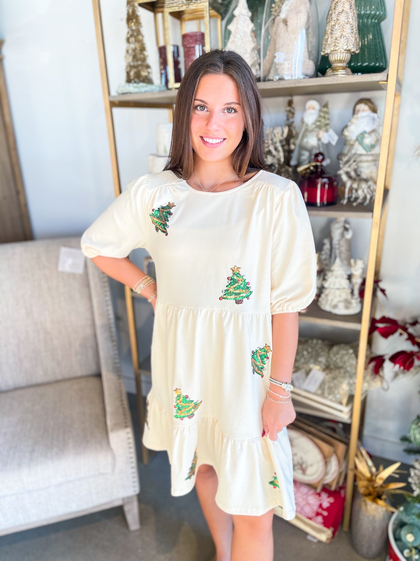 Umgee Cream Tree Dress