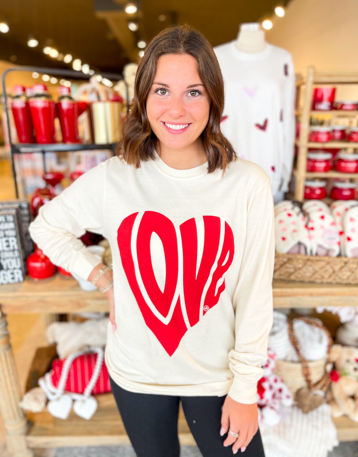 Love Valentines Heart Long Sleeve Tee