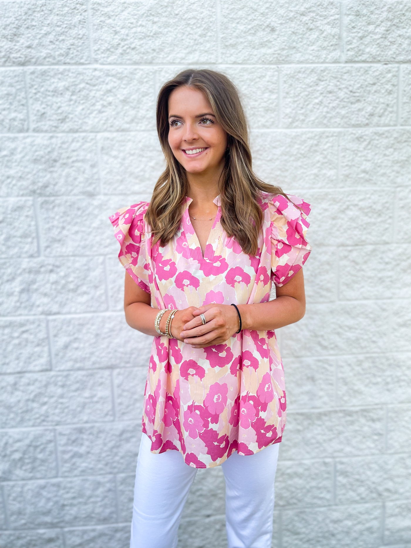 Pink Bethe Floral Print Top