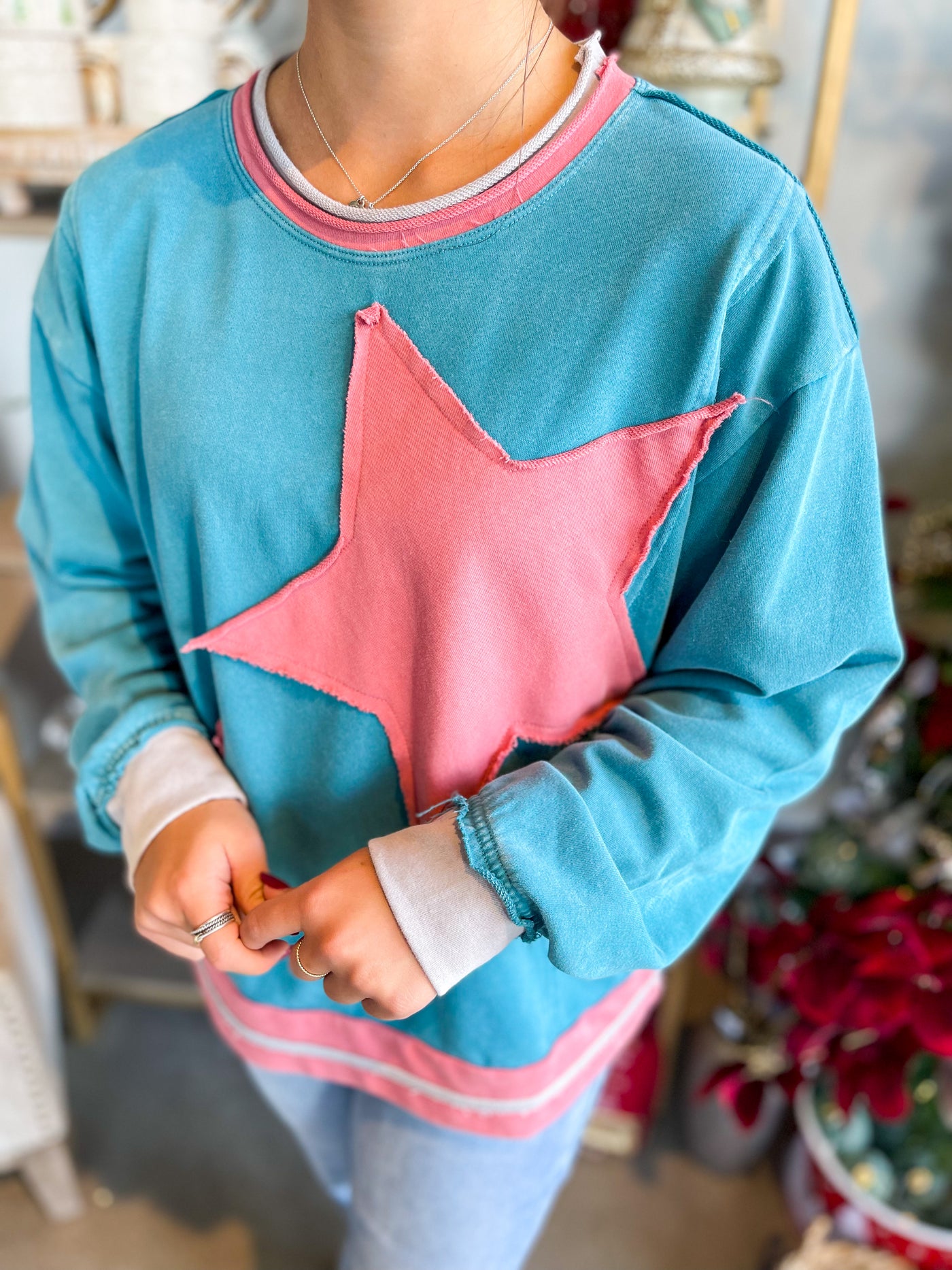 Jodifl Teal Star Top