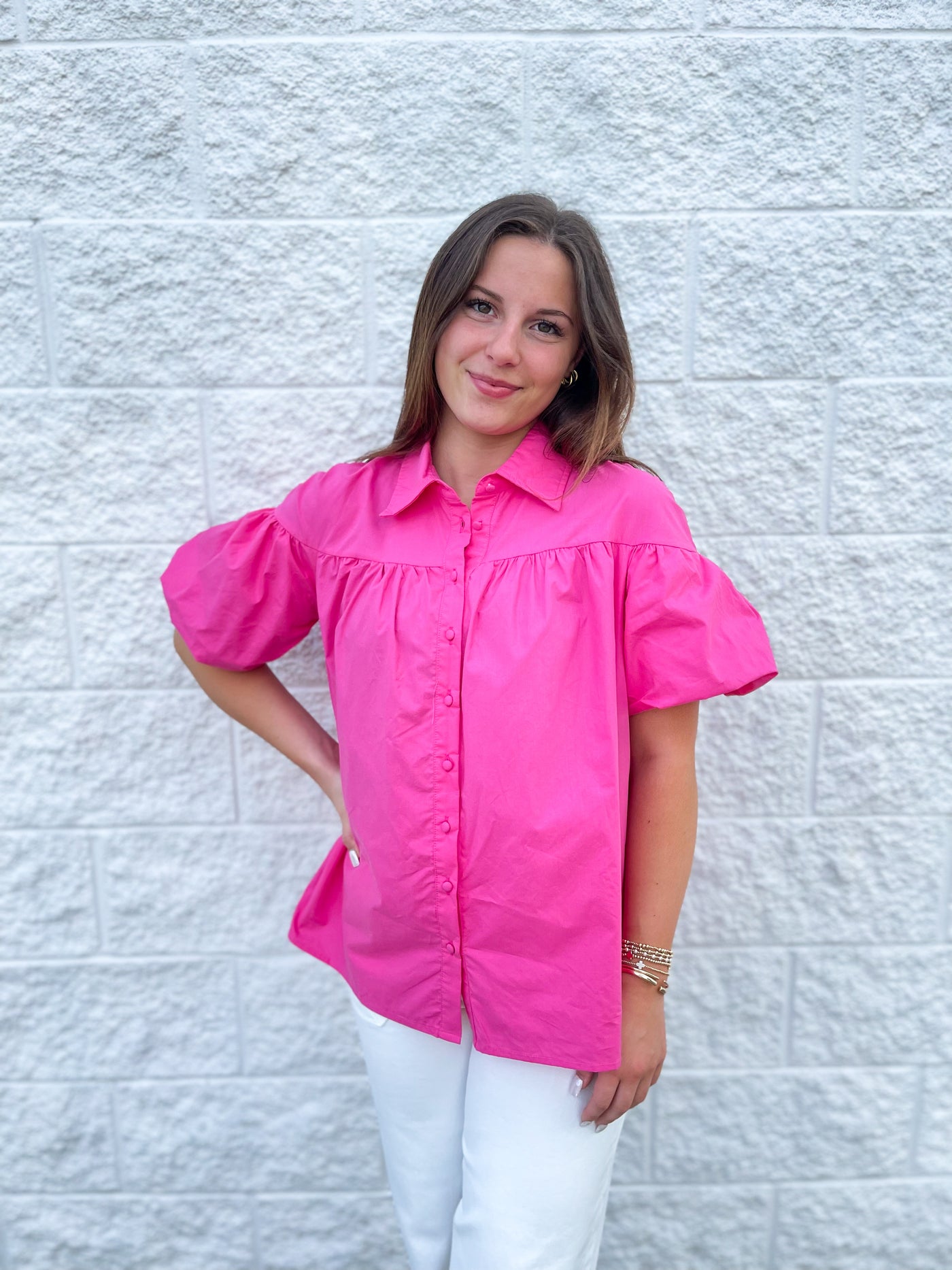 Pink Arnina Collared Top