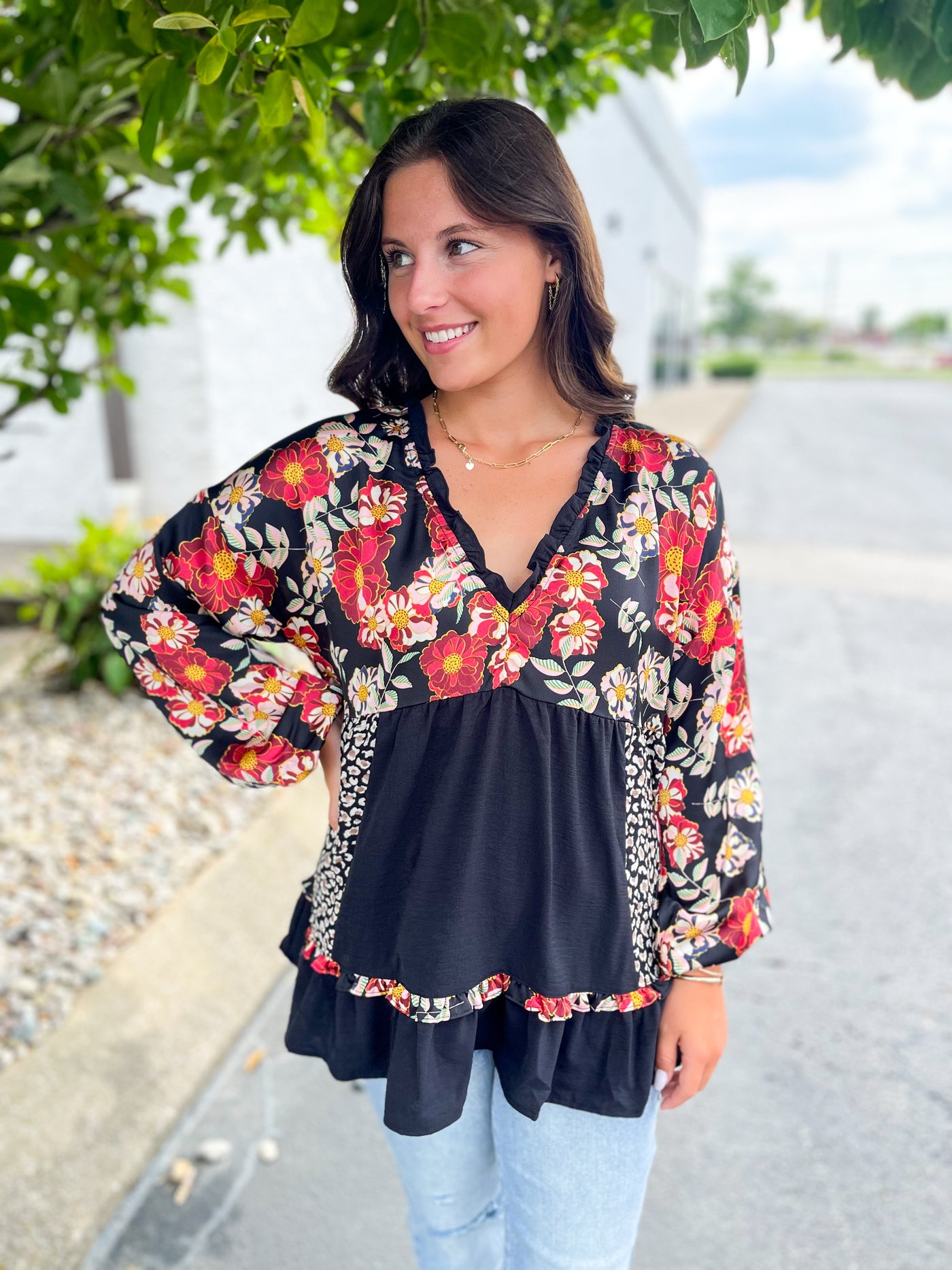 Black Umgee Nikki Flowy Top