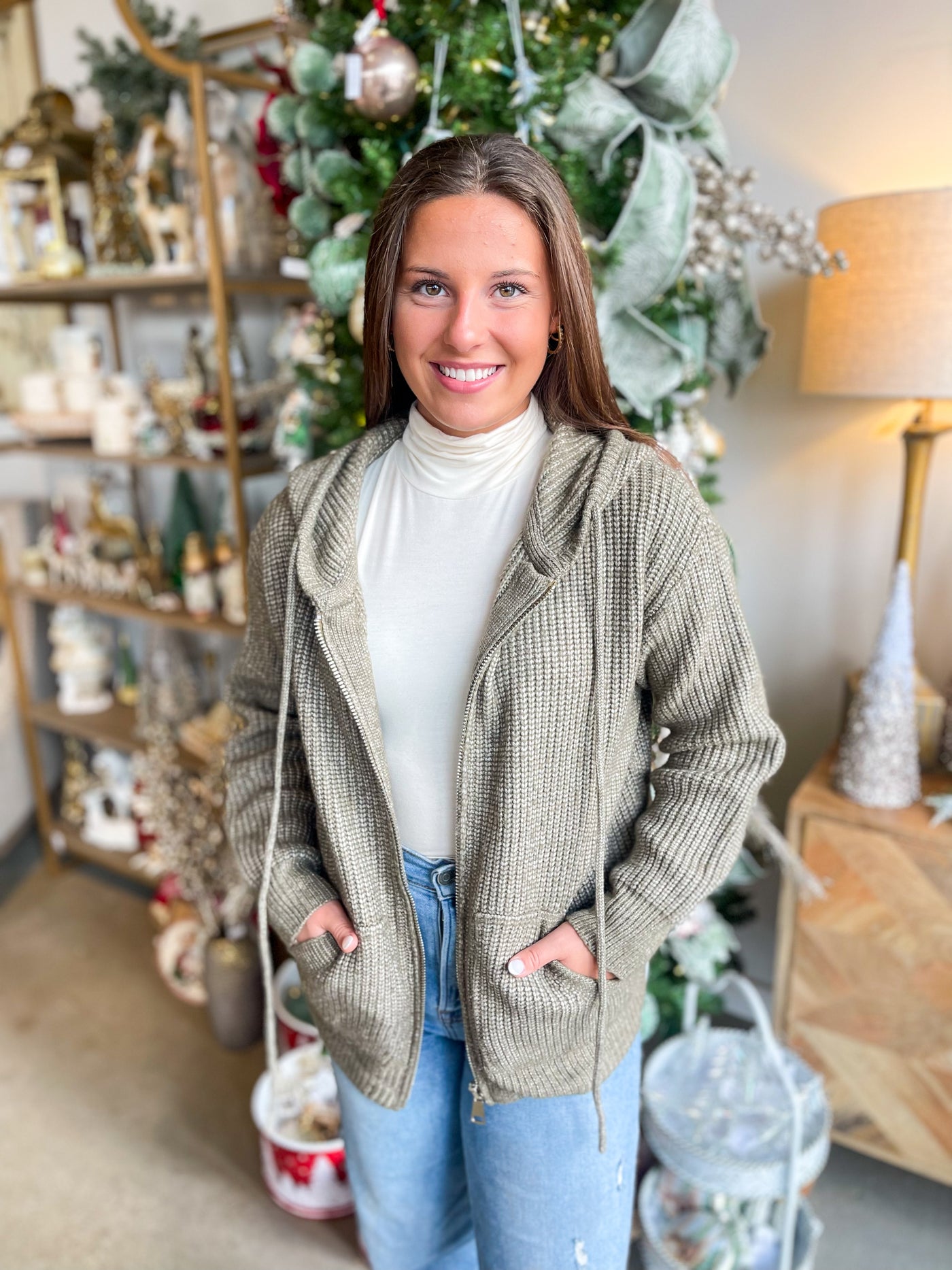 Lexi Olive Chunky Cardigan