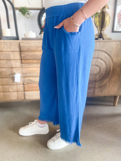 Cobalt Wide Leg Pants